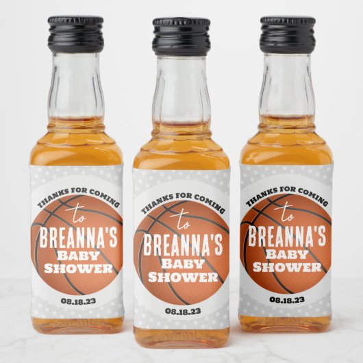 バスケットボールベビーシャワーパーティー リキュールボトルラベル (ボトル)