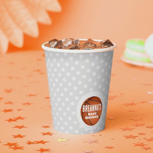 バスケットボールベビーシャワーパーティー 紙コップ