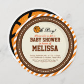 バスケットボールベビーシャワー招待状 招待状 (正面/裏面)