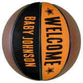 バスケットボールベビーシャワー歓迎オートグラフキープサケ バスケットボール (縦)