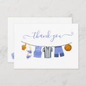 バスケットボールベビーシャワー物干し線ありがとう (正面/裏面)