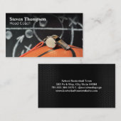 バスケットボールホイッスルと黒板 | チームコーチ 名刺 (正面/裏面)