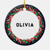 バスケットボールホリデーギフトセラミックオーナメント セラミックオーナメント (裏面)