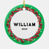 バスケットボールホリデーギフトセラミックオーナメント セラミックオーナメント (裏面)