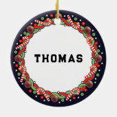 バスケットボールホリデーギフトセラミックオーナメント セラミックオーナメント (裏面)