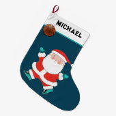 バスケットボールホリデーギフトラージクリスマスストッキング ラージクリスマスストッキング (正面 (吊り時))