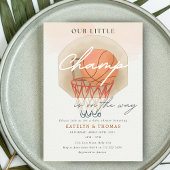 バスケットボールボーイスポーツベビーシャワー私たちの小さなチャンプ 招待状