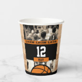 バスケットボールボーイズフォトバースデーパーティー 紙コップ (裏面)