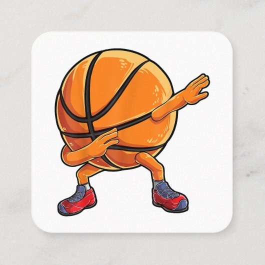 バスケットボールボーイズメンおもしろいズ女子スポーツ スクエア名刺 (裏面)