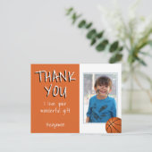 バスケットボールボーイフォトサンキュー誕生日 ポストカード (スタンド正面)