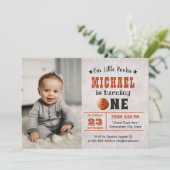 バスケットボールボーイフォト1st誕生日パーティー 招待状 (スタンド正面)