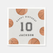 バスケットボールボーイモダンズスポーツ誕生日 スタンダードカクテルナプキン (正面)