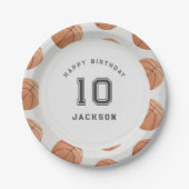 バスケットボールボーイモダンズスポーツ誕生日 ペーパープレート (正面)