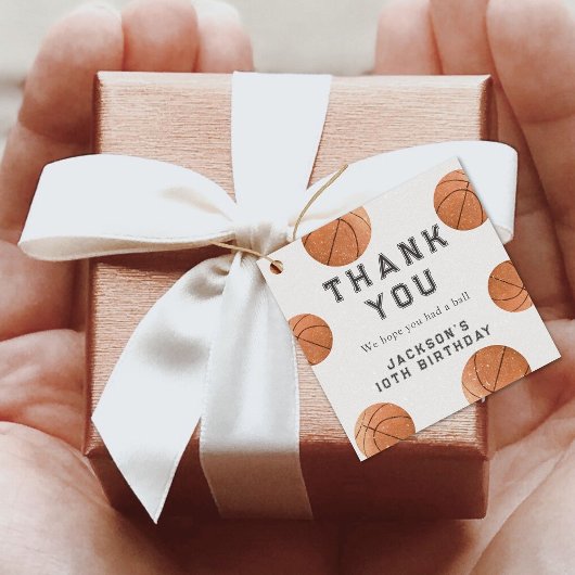 バスケットボールボーイモダン誕生日ありがとう フェイバータグ