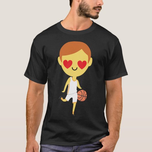 バスケットボールボーイ絵文字 Tシャツ (正面)
