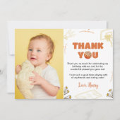 バスケットボールボーイ誕生日写真サンキューカード サンキューカード (正面)