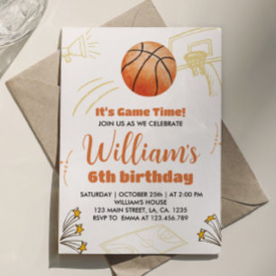 バスケットボールボーイ誕生日招待状スポーツパーティー 招待状