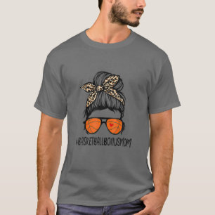 バスケットボールボーナスマムライフレオパード乱雑Bun母 Tシャツ