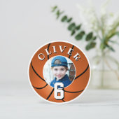 バスケットボールボール子供の誕生日時代写真 カード (スタンド正面)