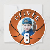 バスケットボールボール子供の誕生日時代写真 カード (正面)