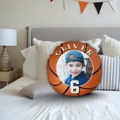 バスケットボールボール子供の誕生日時代写真 ラウンドクッション