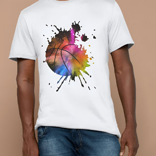 バスケットボールボール落書きシルエット Tシャツ