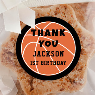 バスケットボールボール誕生日クラシックラウンドシール ラウンドシール
