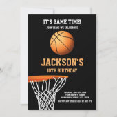バスケットボールボール誕生日招待状 招待状 (正面)