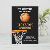 バスケットボールボール誕生日招待状 招待状 (スタンド正面)