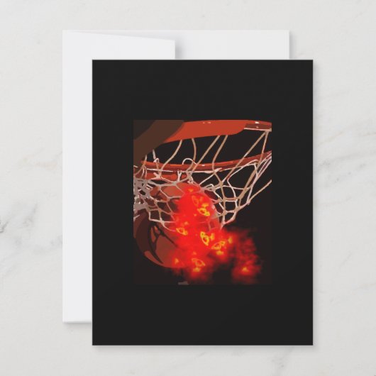 バスケットボールボール&ネット招待状 招待状 (正面)