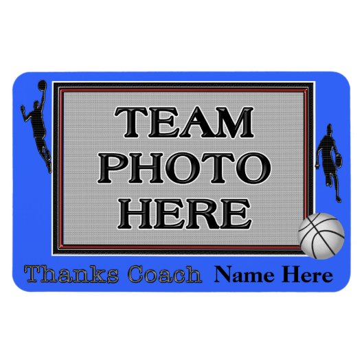 バスケットボールマグネットありがとうコーチの贈り物 マグネット (横)
