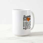 バスケットボールママママグ、フロントとバック違うデザイン コーヒーマグカップ (正面右)