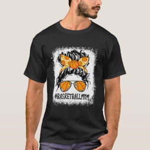 バスケットボールママ乱雑Bun選手ママSport Mother Tシャツ