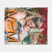 バスケットボールママ写真フリースブランケット フリースブランケット (正面(横))