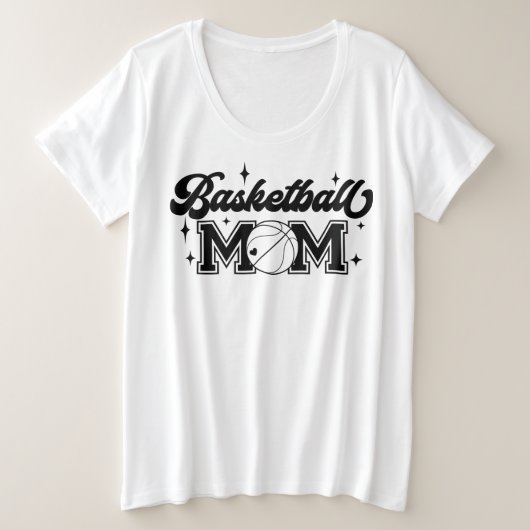 バスケットボールママ プラスサイズTシャツ (デザイン正面)