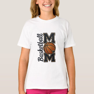 バスケットボールママ ヴァーシティスタイル ゴールド スポーツチーム スピリット Tシャツ