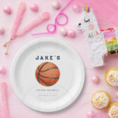 バスケットボールミニマル誕生日紙プレート ペーパープレート (パーティー)