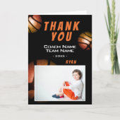 バスケットボールメタリックフォトサンキューコーチカード サンキューカード (正面)