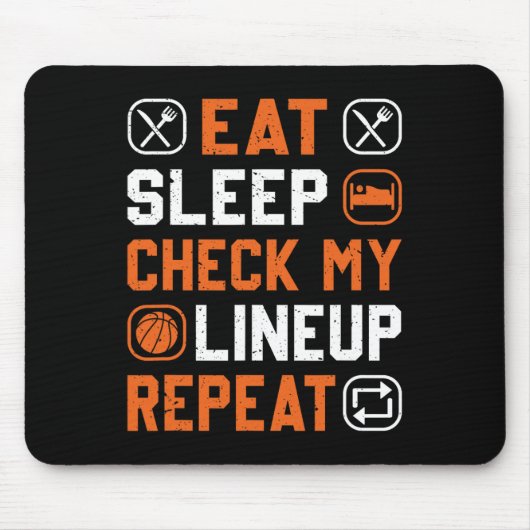 バスケットボールメンズボーイバスケットボールのPlaをチェック マウスパッド (正面)