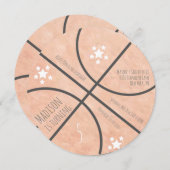 バスケットボールモダン誕生日ボールパーティの招待状 案内状 (正面/裏面)