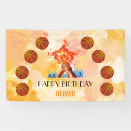 バスケットボールモダン選手の誕生日パーティーボーイ 横断幕