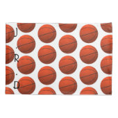 バスケットボールモノグラムのをテーマにした 枕カバー (裏面)