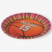 バスケットボールユーザー名のアポップ・アートのート ペーパープレート (アングル)