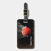 バスケットボールユーザー名の個人情報アドレス ラゲッジタグ (正面縦)