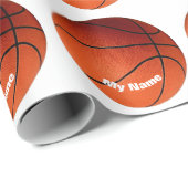 バスケットボールユーザー名カスタム ラッピングペーパー (ロールコーナー)