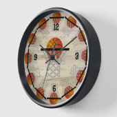 バスケットボールラウンドウォールクロック 壁時計 (傾斜)