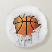 バスケットボールラウンドピローを破った ラウンドクッション (裏面)