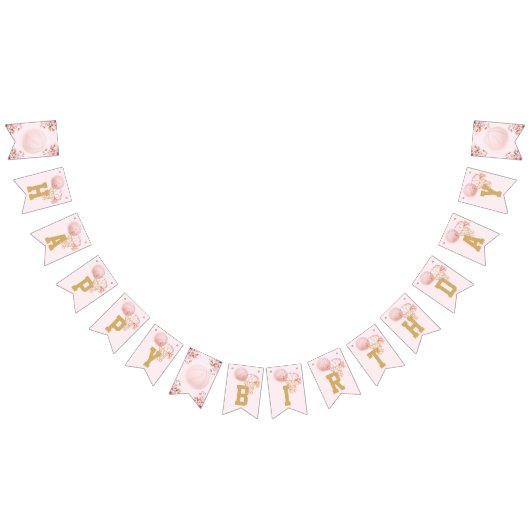 バスケットボールラグジュアリーガールハッピーバースデー バンティングフラッグ (全)