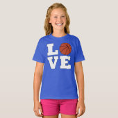 バスケットボールラブガールズバスケットボールプレイヤージャージー Tシャツ (正面フル)