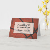 バスケットボールラージスポーツをコーチ動揺してありがとう カード (黄色い花)